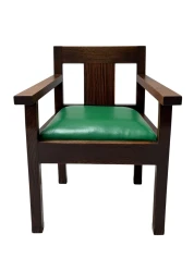 1920s Art Deco Modernist Desk and Armchair Set in Solid Oak
